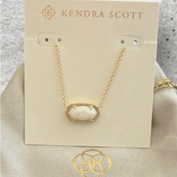 Kendra Scott Jewelry - Kendra Scott Elisa Gold Tone White Opal Pendant Necklace NEW